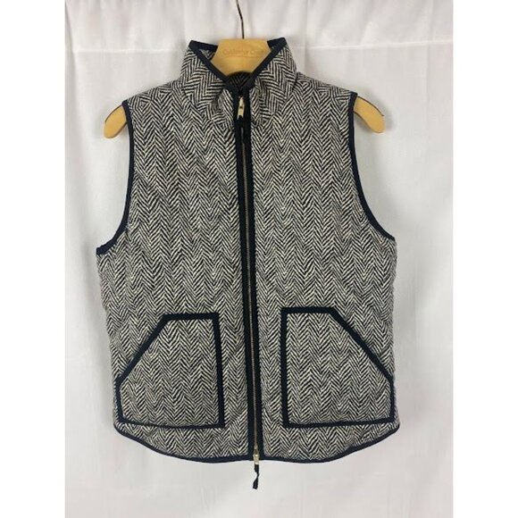 J Crew Excursion Puffer Down Herringbone Vest Women's Small. - Picture 1 of 11
